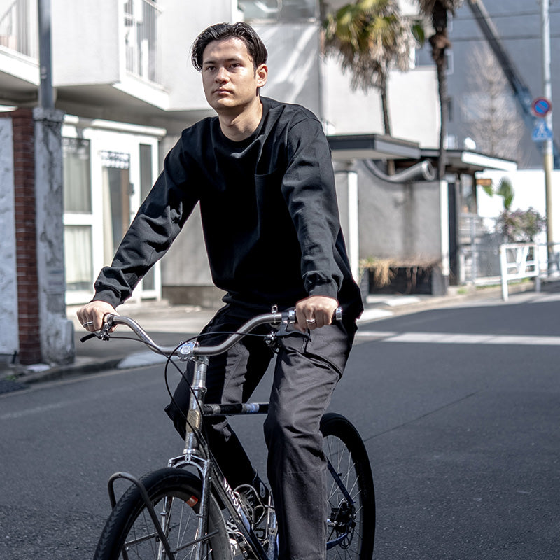 【NEW】10oz ロングスリーブTシャツ - BLACK with Pocket