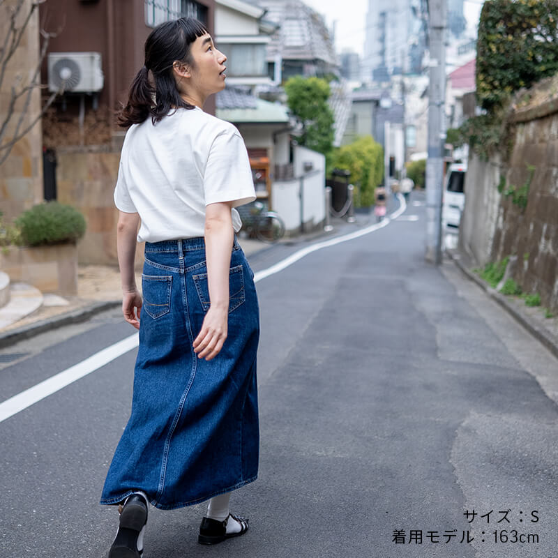 163cm女性モデル着用 OFF the TOP 10ozTシャツSサイズ 丈短めシルエット