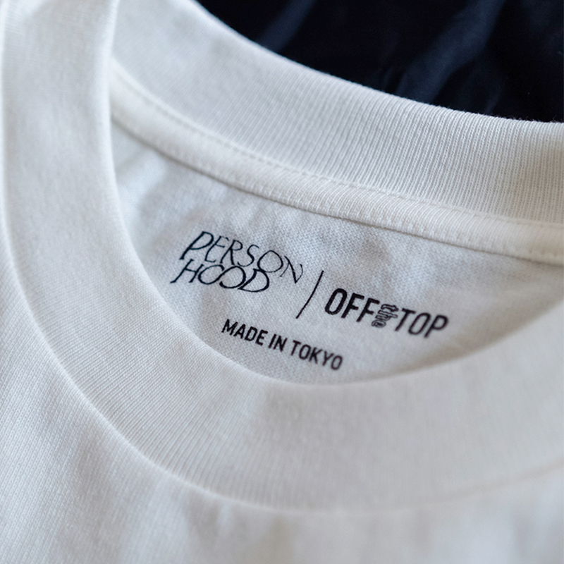 Personhood コラボレーションTシャツ 10oz White 白 洗濯してもヨレにくい太めのバインダーネックと縫製ディテール