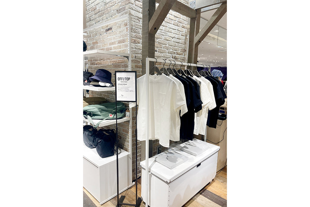 大丸神戸 MBASE 店頭風景 OFF the TOP 10oz ヘビーウェイトTシャツ White 白 BLACK 黒 日本製 厚手