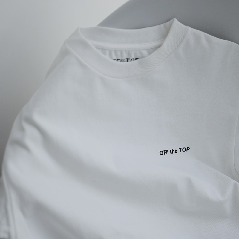 OFF the TOP 10oz ヘビーウェイトTシャツ White 日本製 厚手 タイポグラフィ シルクスクリーンプリント