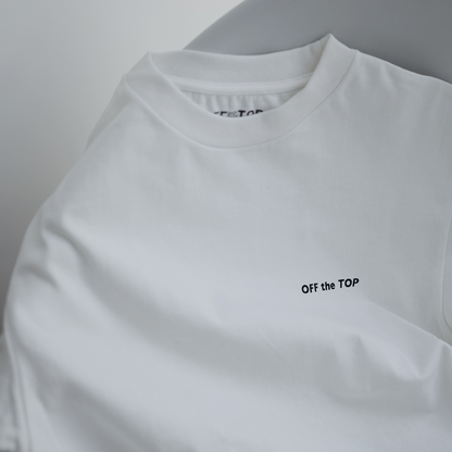 OFF the TOP 10oz ヘビーウェイトTシャツ White 日本製 厚手 タイポグラフィ シルクスクリーンプリント