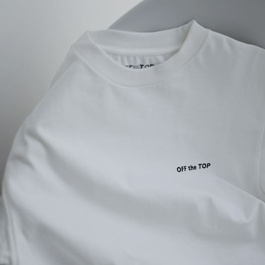 OFF the TOP 10oz ヘビーウェイトTシャツ White 日本製 厚手 タイポグラフィ シルクスクリーンプリント