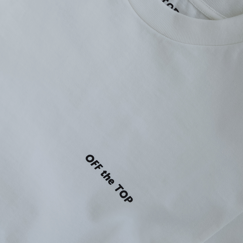 OFF the TOP 10oz ヘビーウェイトTシャツ White 日本製 厚手 タイポグラフィ シルクスクリーンプリント