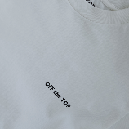 OFF the TOP 10oz ヘビーウェイトTシャツ White 日本製 厚手 タイポグラフィ シルクスクリーンプリント