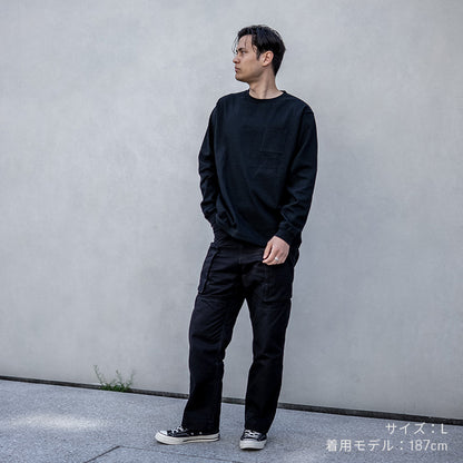 【NEW】10oz ロングスリーブTシャツ - BLACK with Pocket