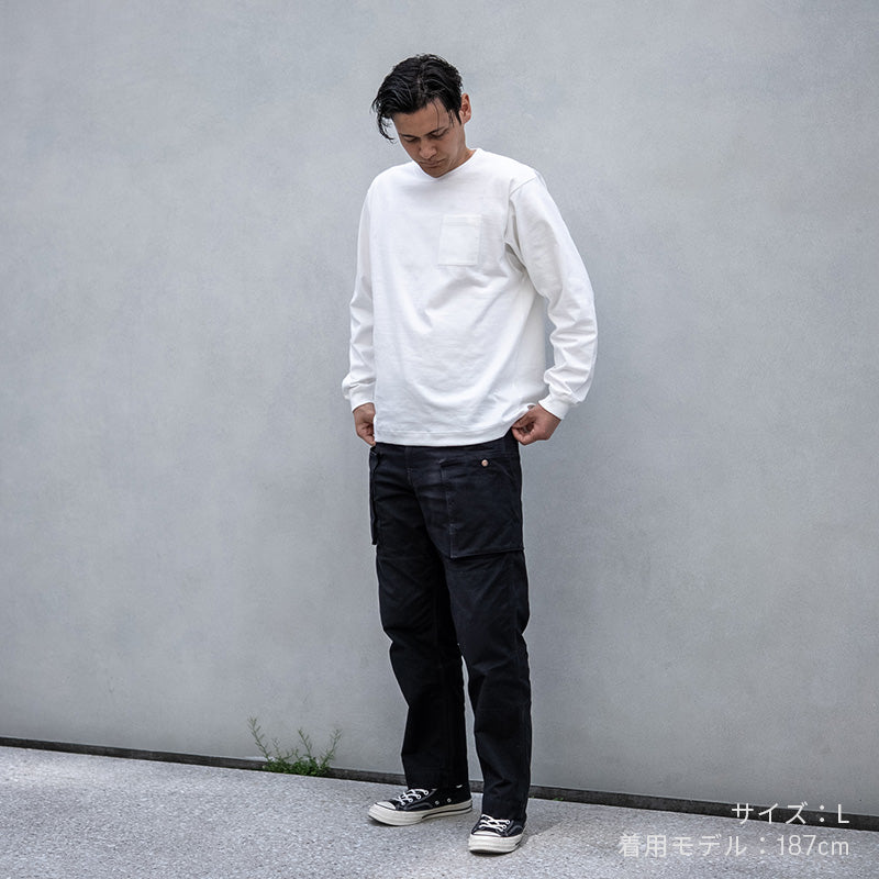 【NEW】10oz ロングスリーブTシャツ - WHITE with Pocket