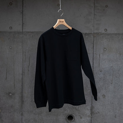【NEW】10oz ロングスリーブTシャツ - BLACK with Pocket