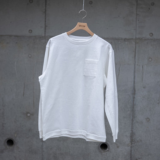 【NEW】10oz ロングスリーブTシャツ - WHITE with Pocket